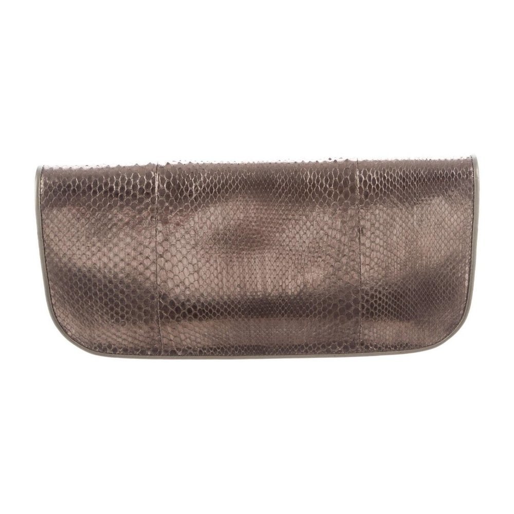 Gucci Python Skin Metallic Clutch - image 3